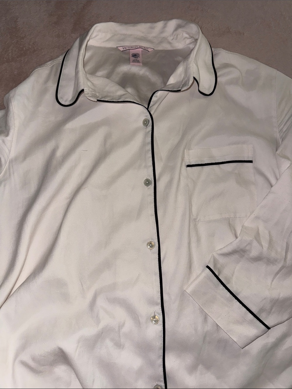 Victoria's Secret White Top with Black Piping